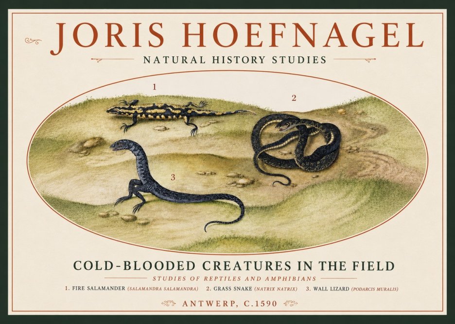 Joris Hoefnagel Cold-blooded Creatures in the Field No4 - Plakát
