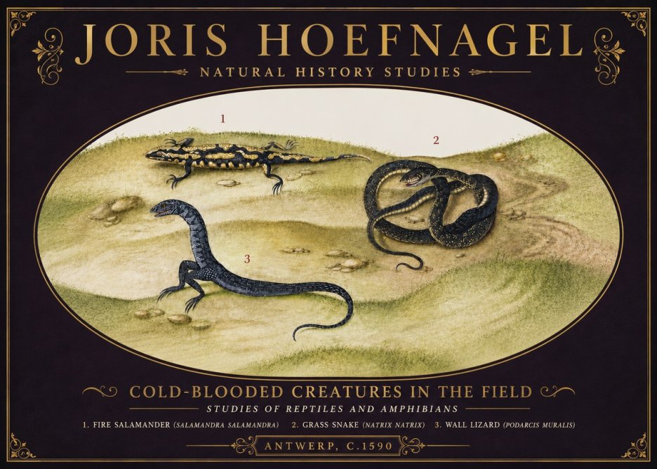 Joris Hoefnagel Cold-blooded Creatures in the Field No6 - Plakát