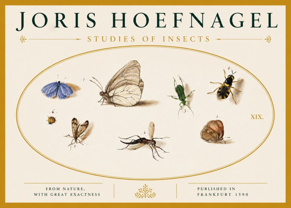 Joris Hoefnagel Studies of Insects V No4 - Plakát