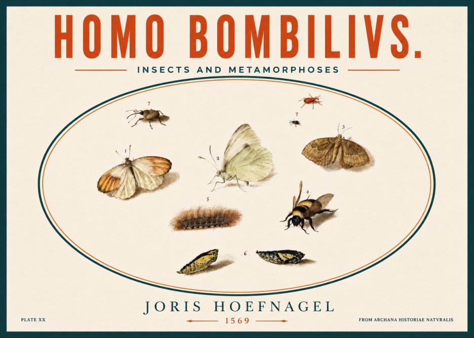 Joris Hoefnagel Homo Bombilivs. Insecta Et Metamorphoses No5 - Plakát