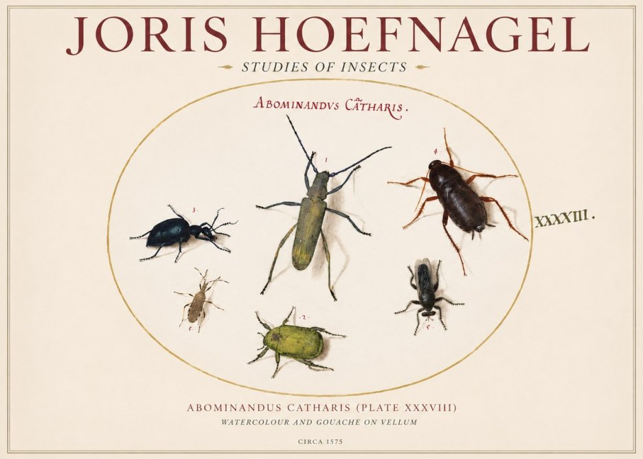 Joris Hoefnagel Abominandus Catharis (Plate Xxxviii) No1 - Plakát