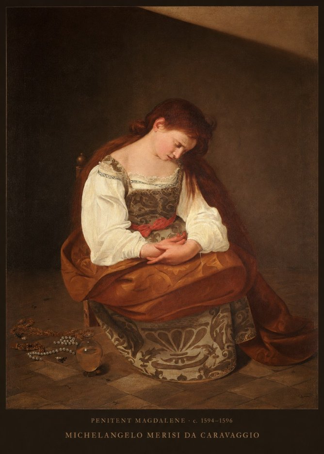 Michelangelo Merisi da Caravaggio Penitent Magdalene No6 - Plakát