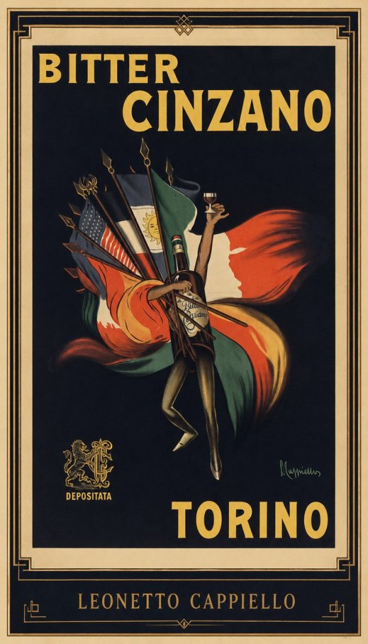 Leonetto Cappiello Bitter Cinzano Torino No1 - Plakát