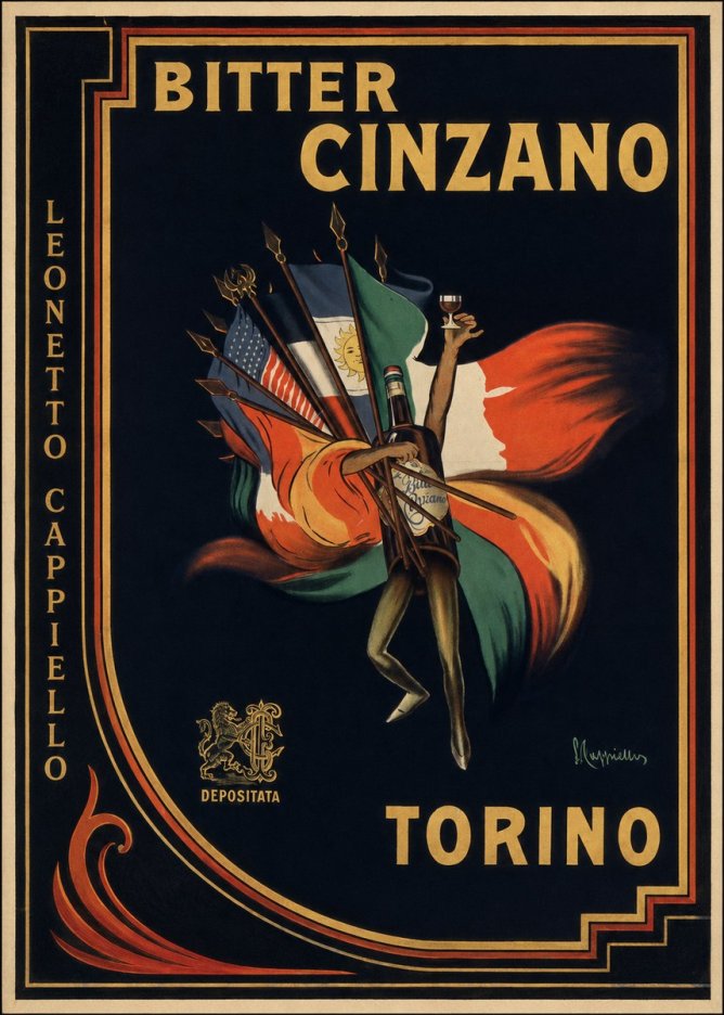 Leonetto Cappiello Bitter Cinzano Torino No2 - Plakát