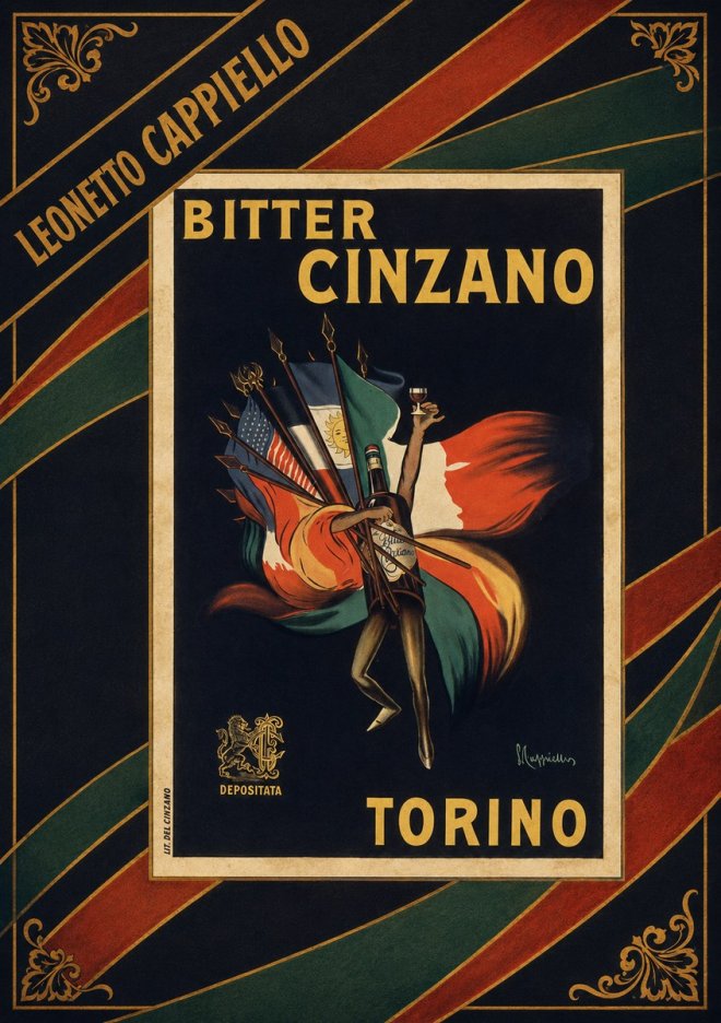 Leonetto Cappiello Bitter Cinzano Torino No3 - Plakát
