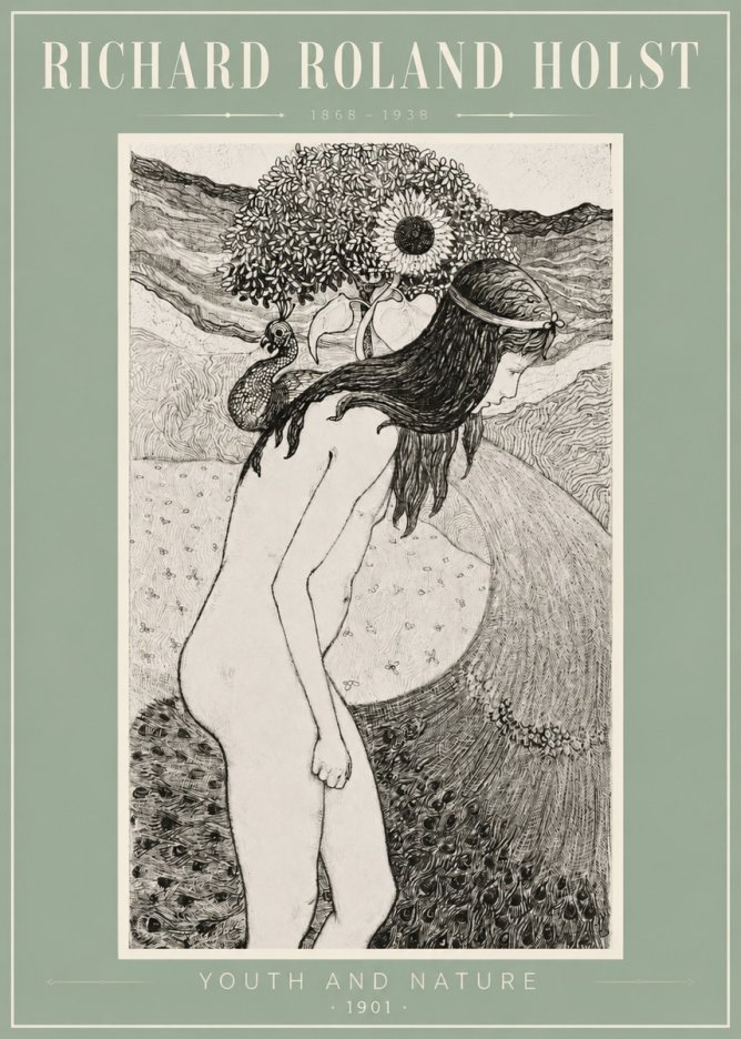 Richard Roland Holst Youth and Nature No3 - Plakát