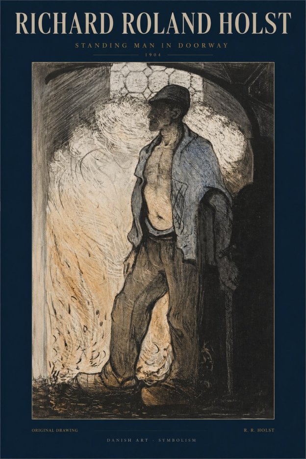 Richard Roland Holst Standing Man in Doorway No2 - Plakát