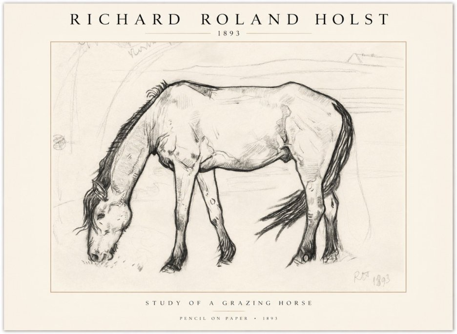 Richard Roland Holst Study of a Grazing Horse No1 - Plakát