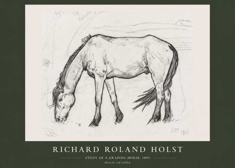 Richard Roland Holst Study of a Grazing Horse No2 - Plakát