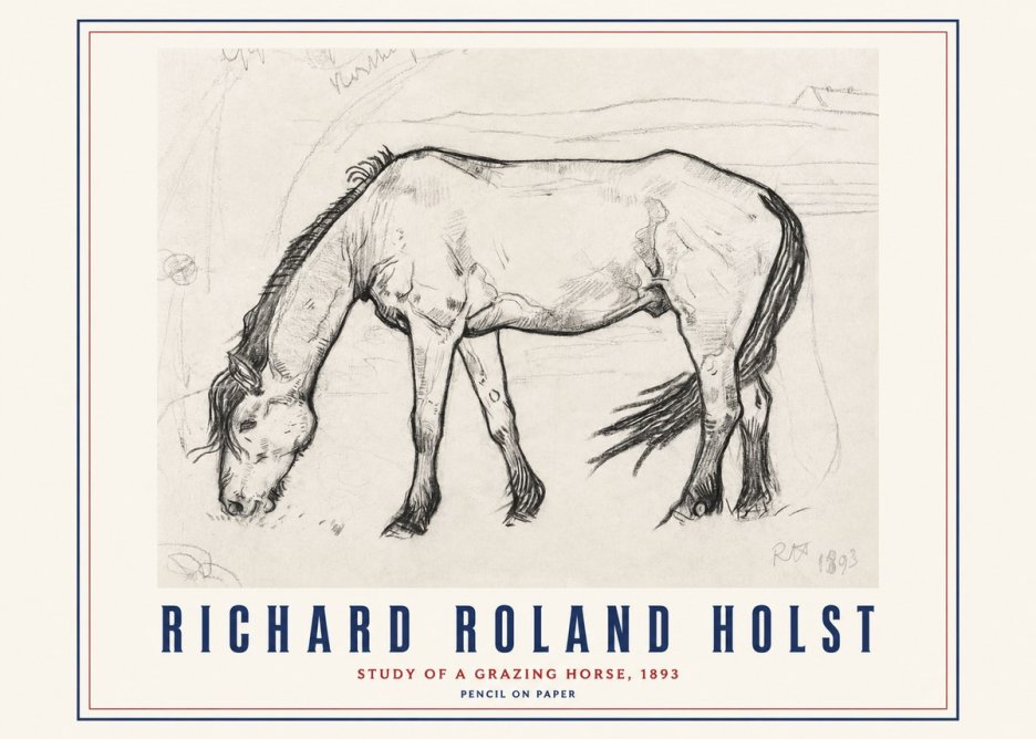 Richard Roland Holst Study of a Grazing Horse No3 - Plakát
