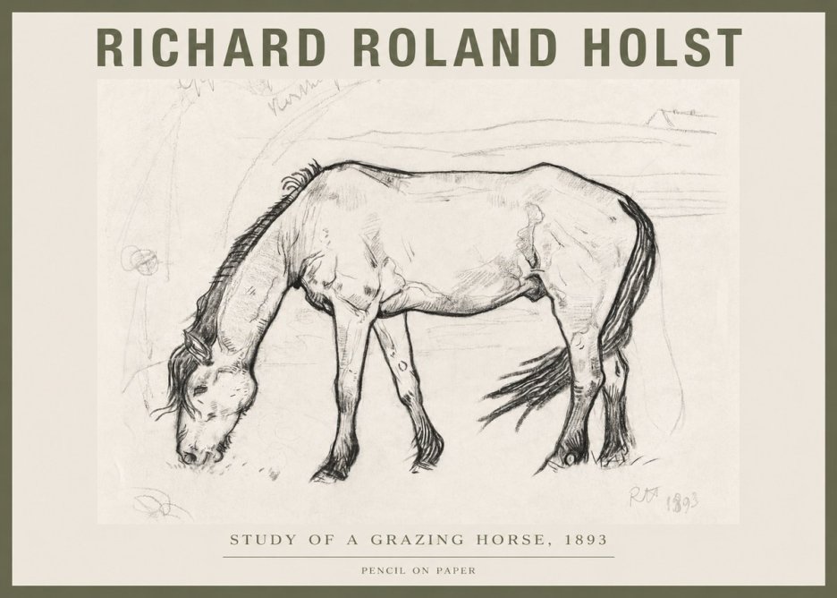 Richard Roland Holst Study of a Grazing Horse No4 - Plakát