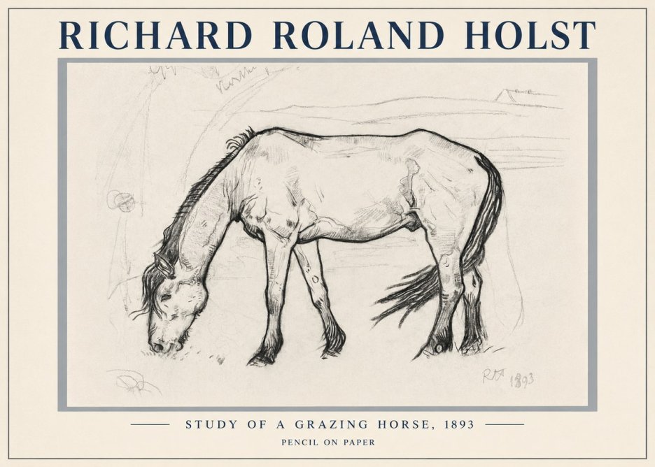 Richard Roland Holst Study of a Grazing Horse No5 - Plakát
