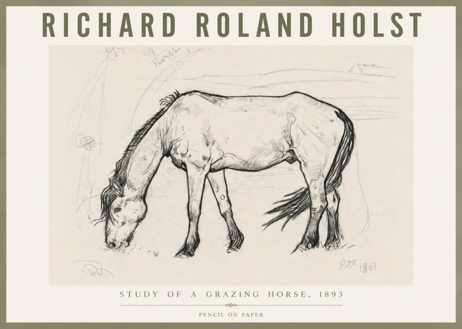Richard Roland Holst Study of a Grazing Horse No6 - Plakát
