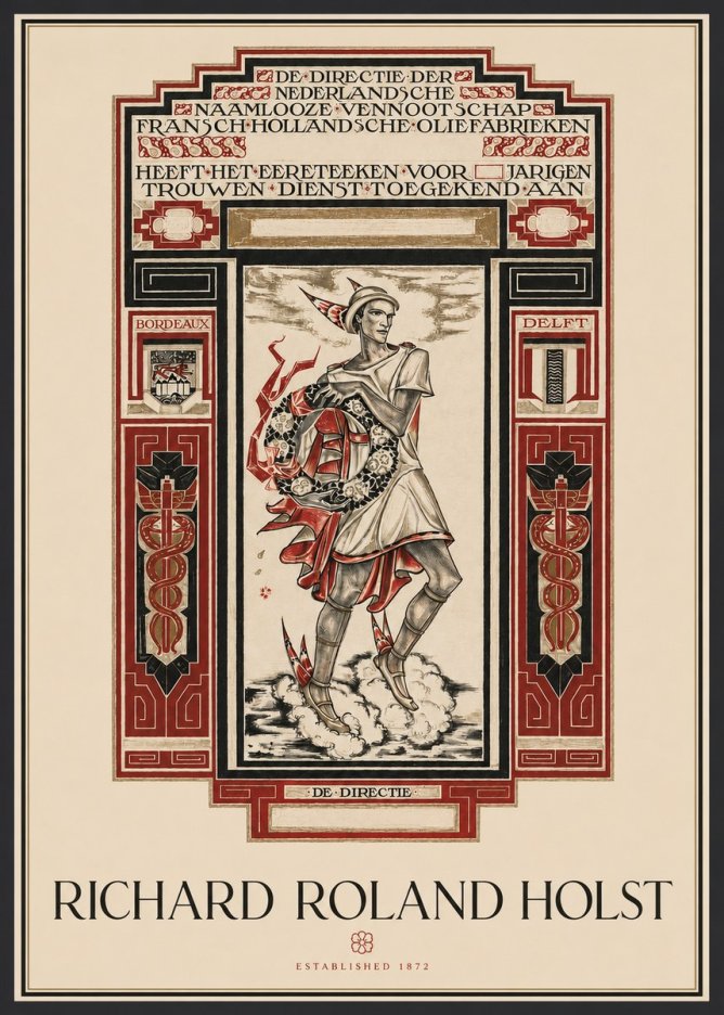 Richard Roland Holst Awarded for Anniversary, Marriage and Loyal Service No2 - Plakát