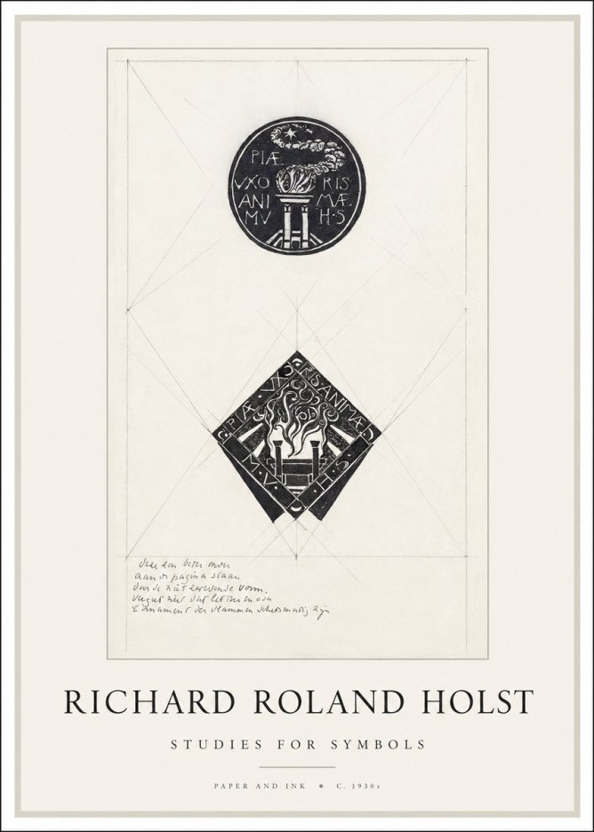 Richard Roland Holst Study for Emblems No2 - Plakát