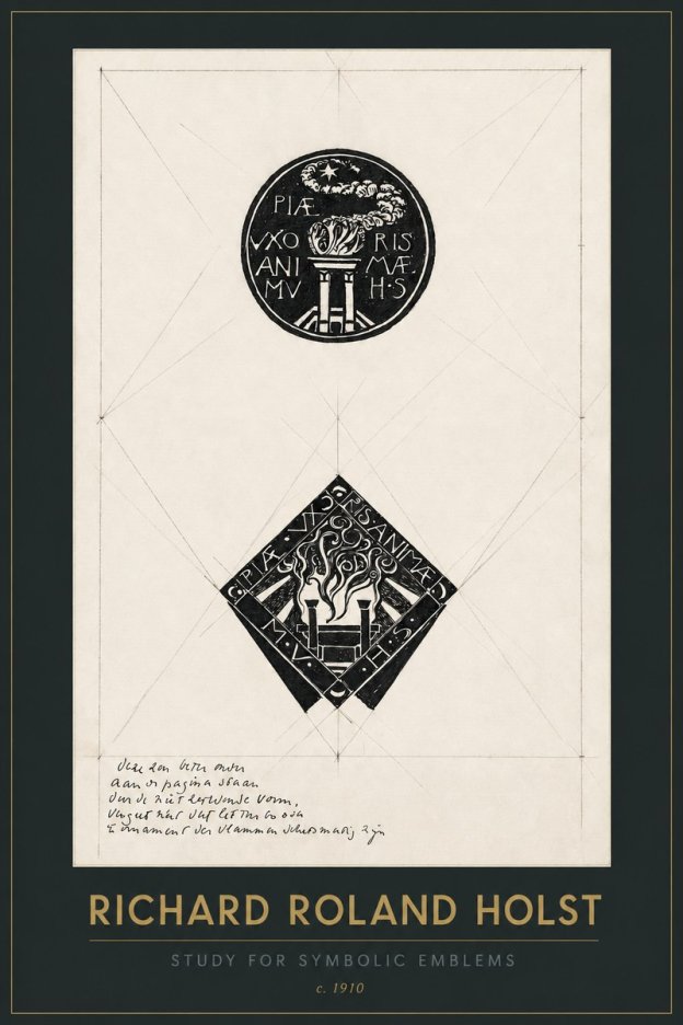 Richard Roland Holst Study for Emblems No3 - Plakát