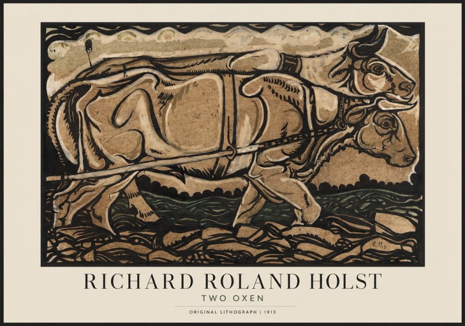 Richard Roland Holst Two Oxen No1 - Plakát