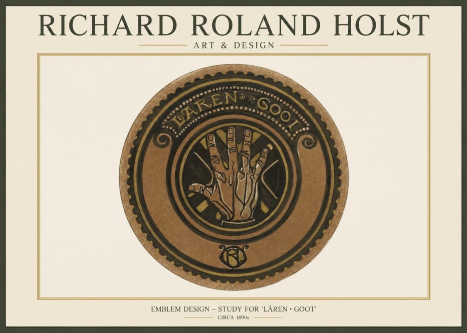 Richard Roland Holst Emblem Design – Study for 'Lären • Goot' No1 - Plakát