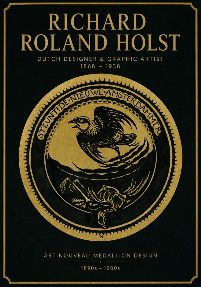 Richard Roland Holst Art Nouveau Medallion Design No2 - Plakát