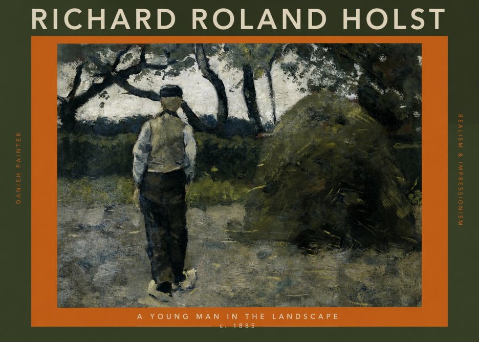 Richard Roland Holst Young Boy in Landscape No2 - Plakát