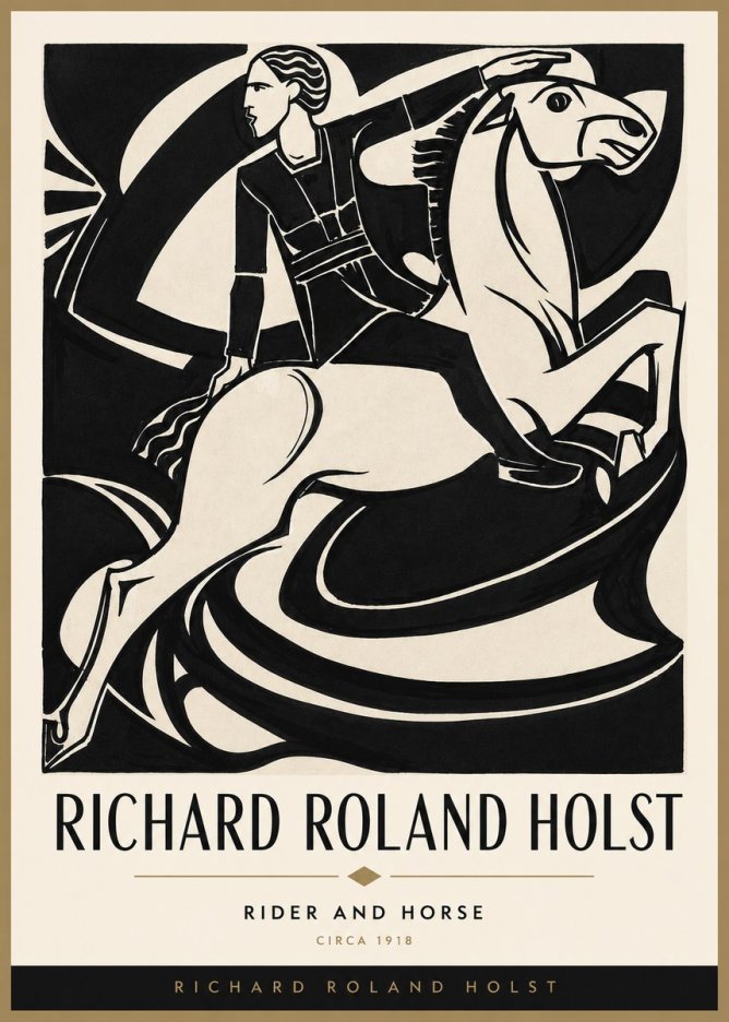 Richard Roland Holst Rider and Horse No3 - Plakát