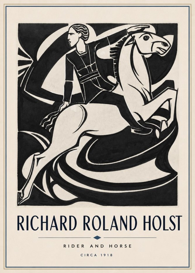 Richard Roland Holst Rider and Horse No4 - Plakát