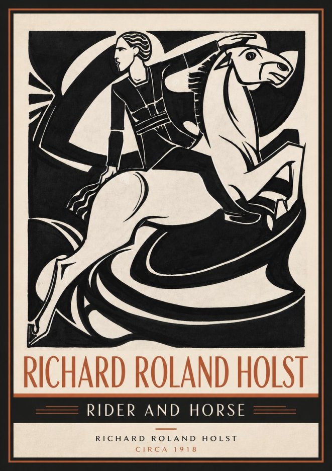 Richard Roland Holst Rider and Horse No5 - Plakát