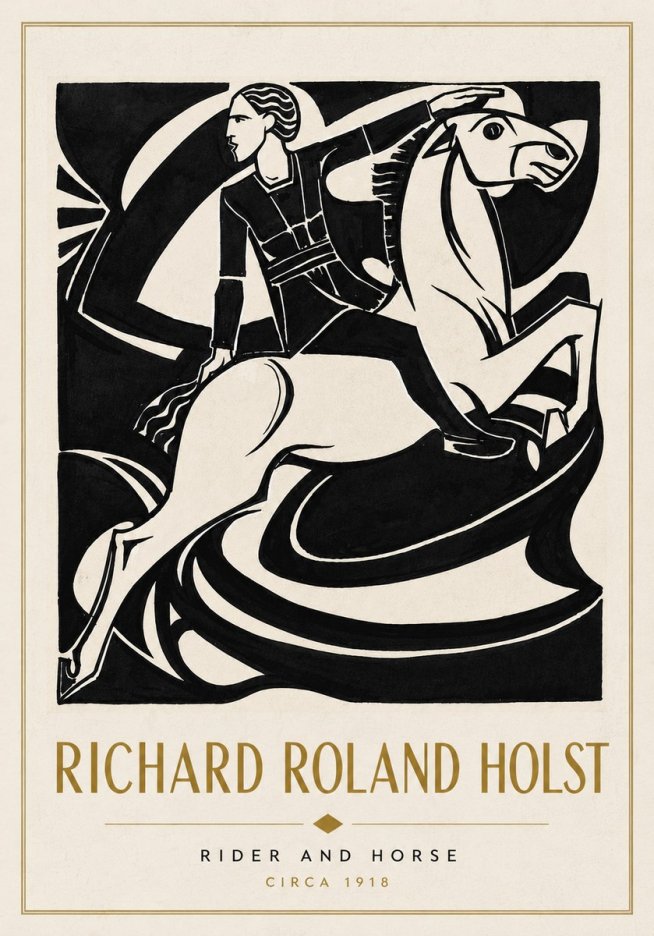 Richard Roland Holst Rider and Horse No6 - Plakát