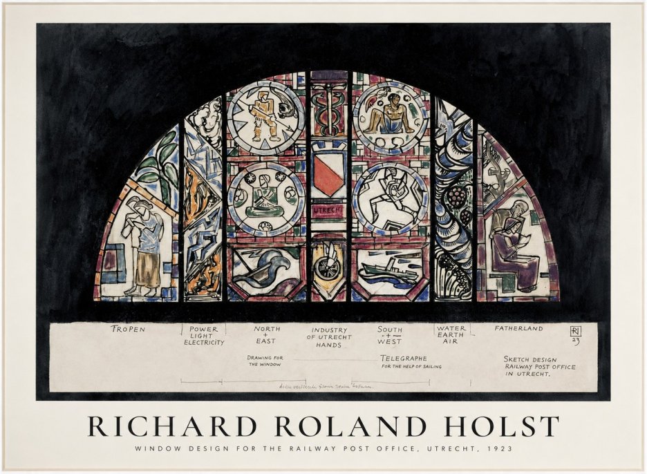 Richard Roland Holst Window Design for the Railway Post Office, Utrecht, 1923 No1 - Plakát
