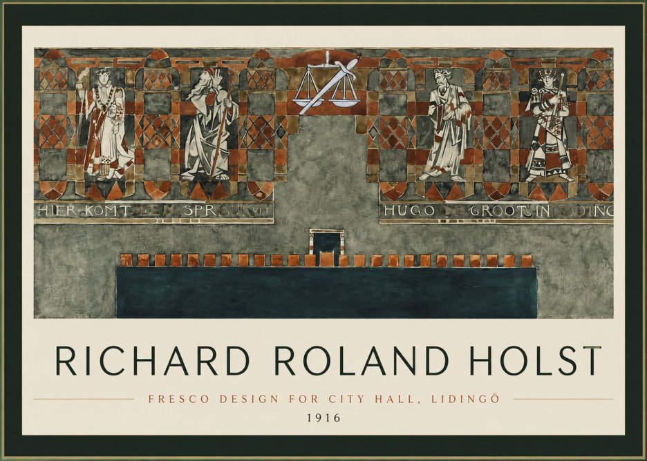 Richard Roland Holst Fresco Design - City Hall, Lidingö No2 - Plakát