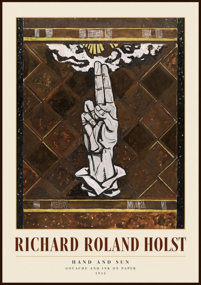Richard Roland Holst Hand and Sun No2 - Plakát