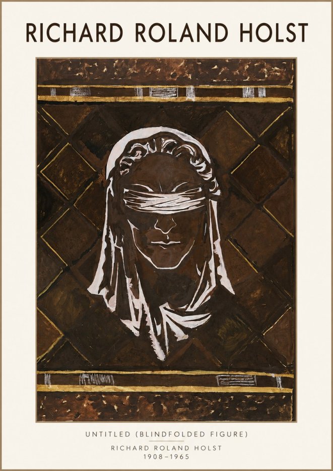 Richard Roland Holst Untitled (Blindfolded Figure) No3 - Plakát