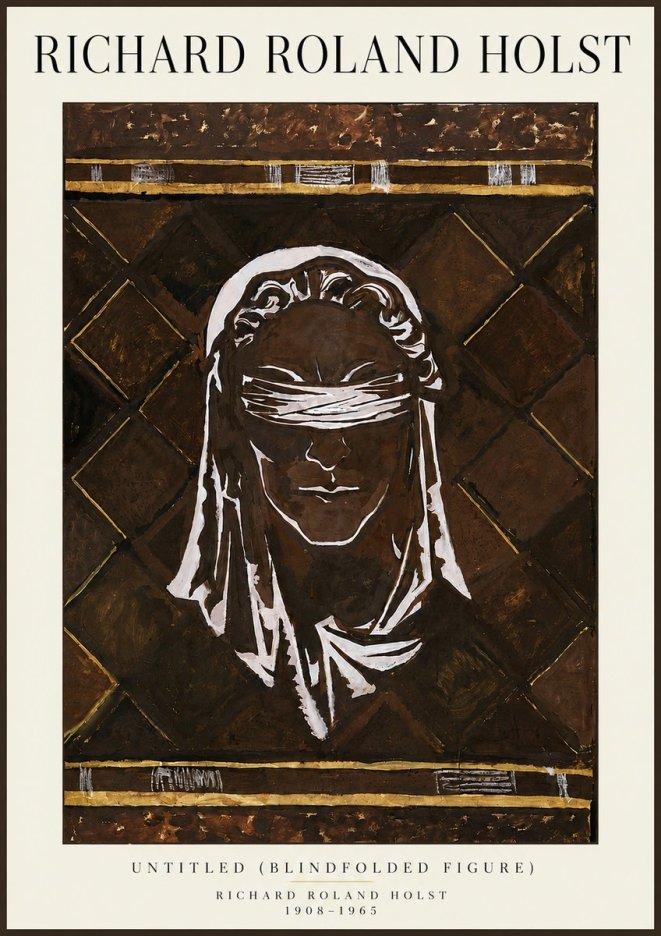 Richard Roland Holst Untitled (Blindfolded Figure) No6 - Plakát