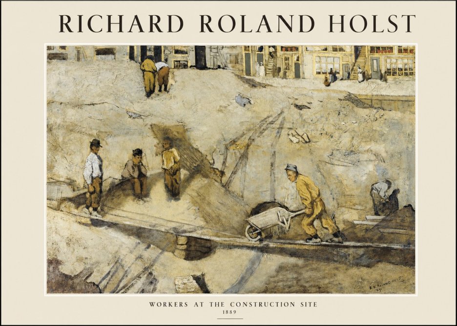 Richard Roland Holst Workers at the Construction Site No1 - Plakát