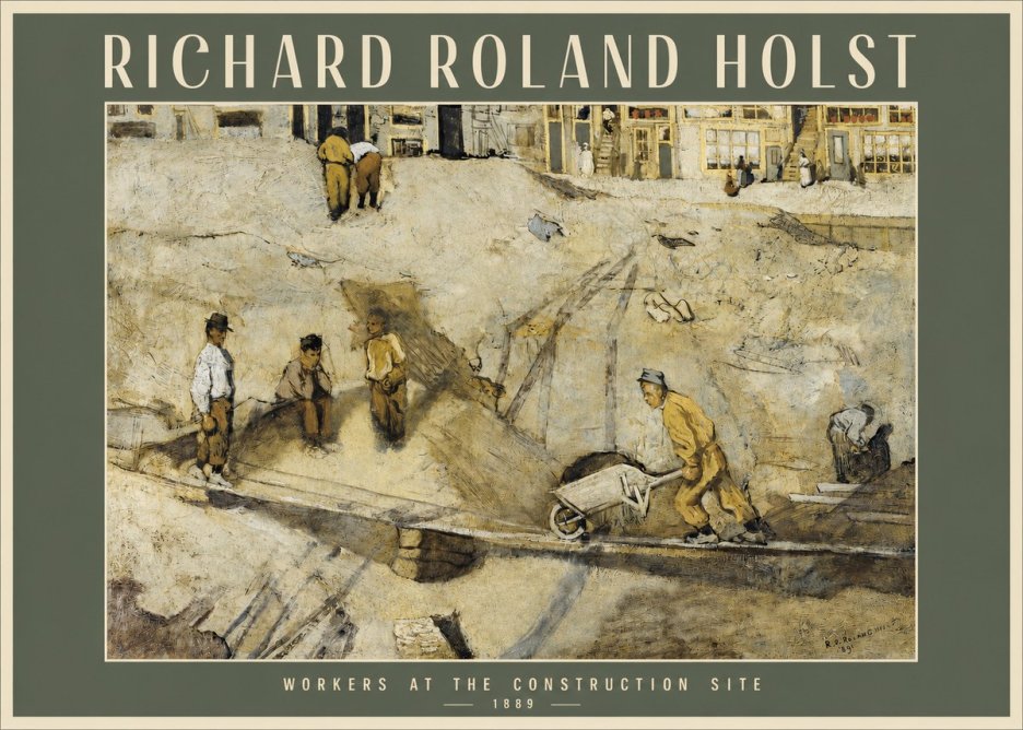Richard Roland Holst Workers at the Construction Site No2 - Plakát