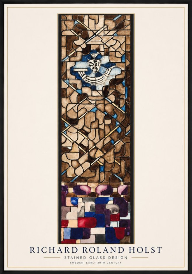 Richard Roland Holst Abstract Composition with Heraldic Motif No2 - Plakát