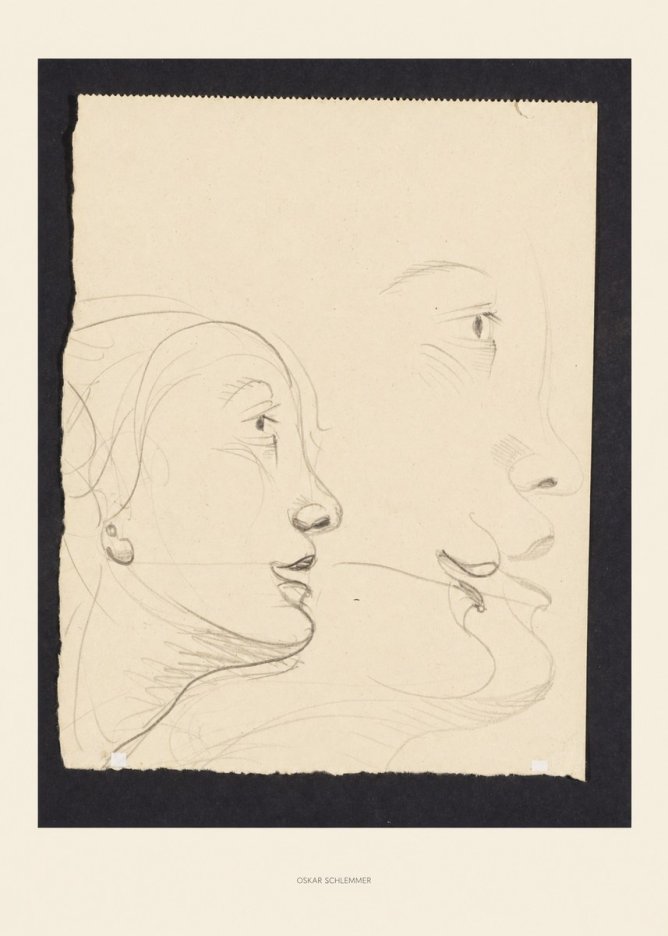Oskar Schlemmer Profile Studies No5 - Plakát