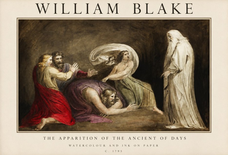William Blake The Apparition of the Ancient of Days No1 - Plakát