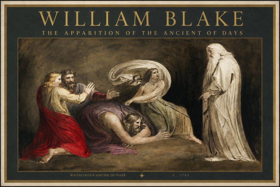 William Blake The Apparition of the Ancient of Days No2 - Plakát