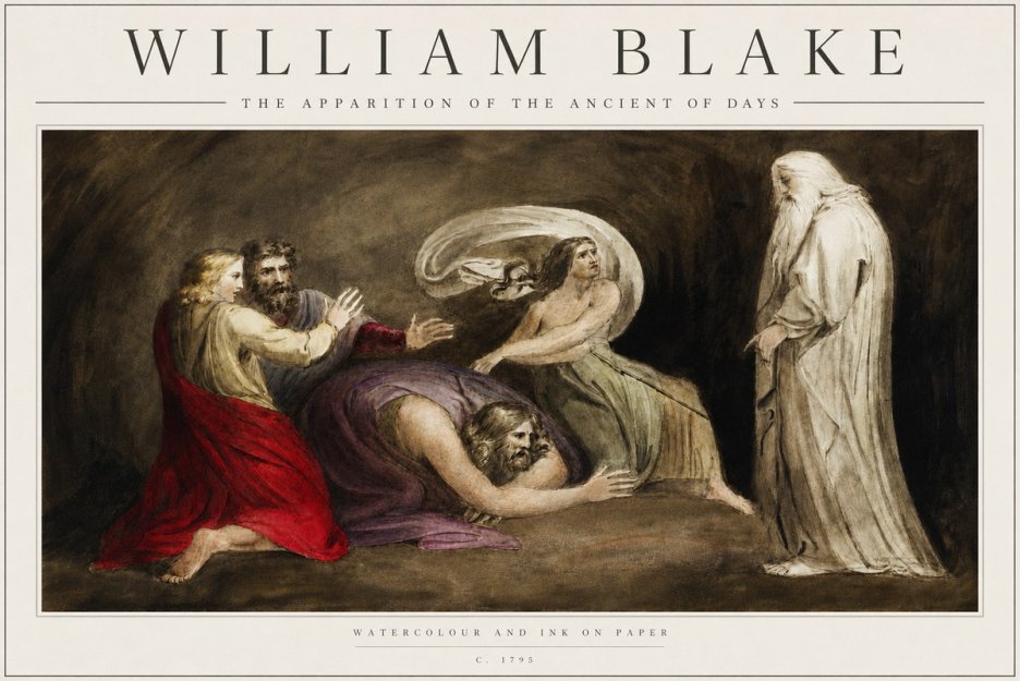 William Blake The Apparition of the Ancient of Days No3 - Plakát