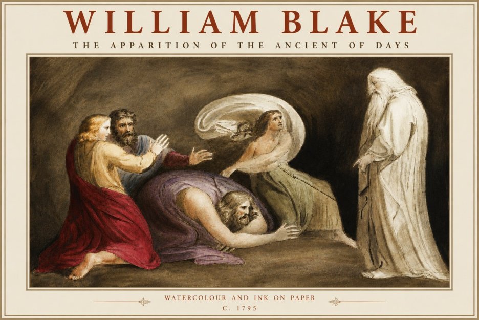 William Blake The Apparition of the Ancient of Days No4 - Plakát