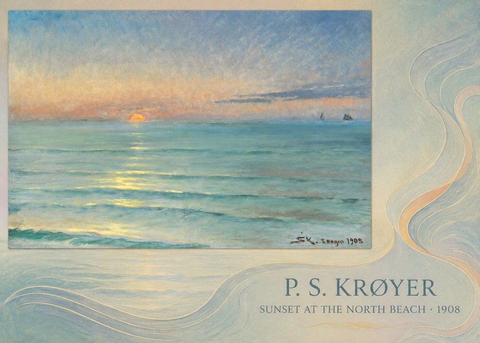 P.S. Krøyer Sunset at the North Beach No4 - Plakát