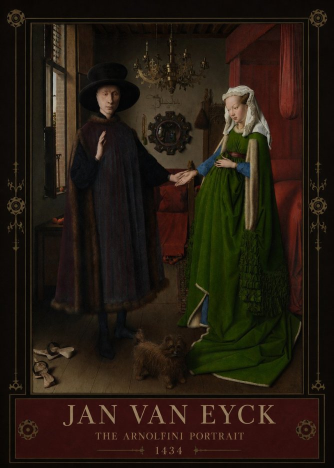 Jan van Eyck The Arnolfini Portrait III No5 - Plakát