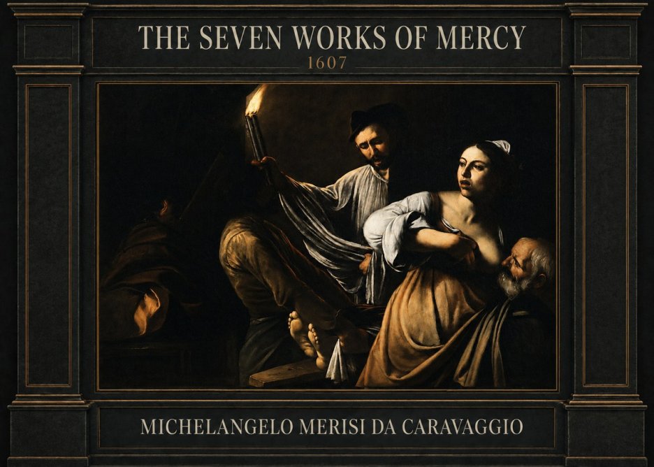 Michelangelo Merisi da Caravaggio The Seven Works of Mercy III No4 - Plakát