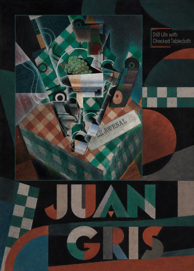 Juan Gris Still Life with Checked Tablecloth No5 - Plakát