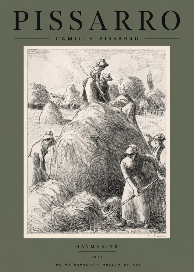 Pissarro Haymaking No2 - Plakát