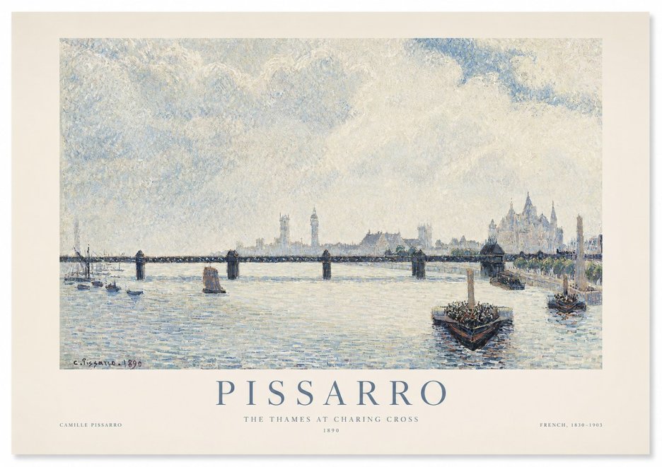Pissarro The Thames at Charing Cross No1 - Plakát