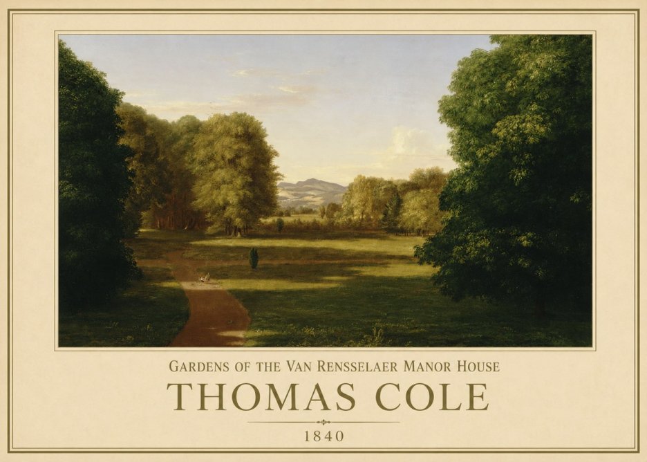 Thomas Cole Gardens of the Van Rensselaer Manor House No1 - Plakát