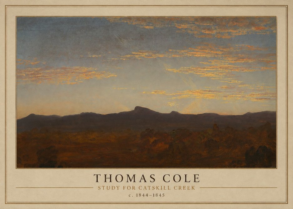 Thomas Cole Study for Catskill Creek I No1 - Plakát