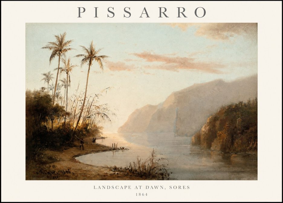 Pissarro Landscape at Dawn, Sores No1 - Plakát